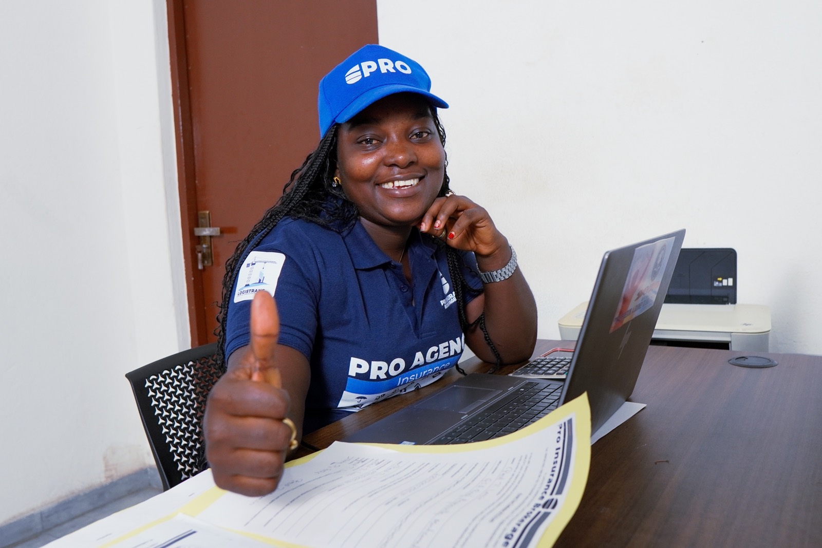 A Pro-Insurance adviser at work at the firm's office
